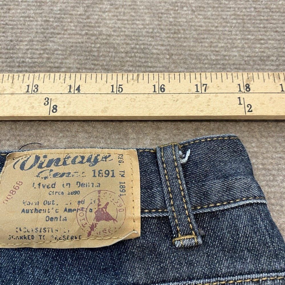 Vintage Genes Jeans Mens 34 Fits 35x32 Blue Lived In Denim Slim Fit Preppy - Picture 7 of 12